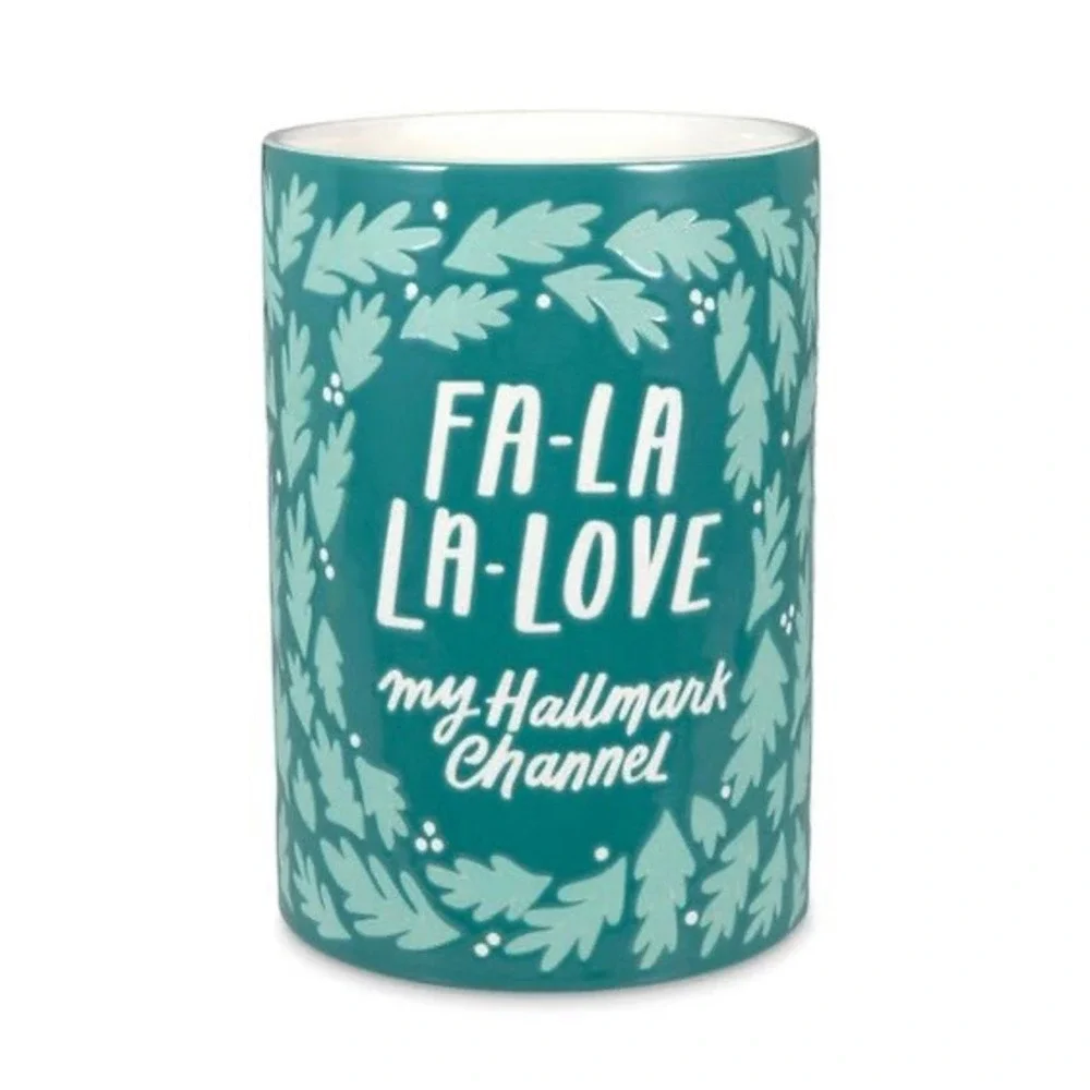 Hallmark Channel Fa-La-La-Love Teal Ceramic Wine‎ Chiller Holiday Bottle Cooler